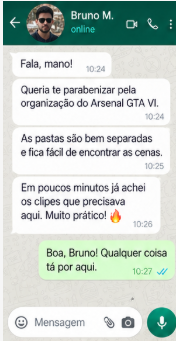 Conversa de Bruno M. sobre sua experiência com o Arsenal GTA VI