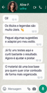 Conversa de Aline P. sobre sua experiência com o Arsenal GTA VI